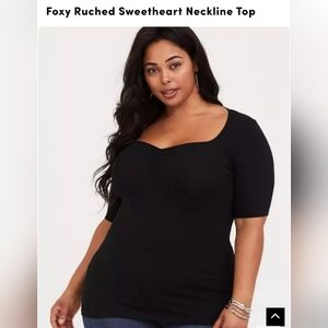 NWT! Torrid Black Retro Chic Puff Sleeve Knit Top - Size 00